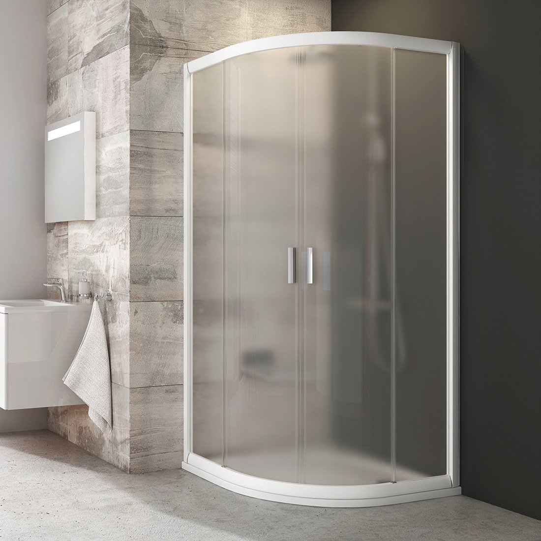 Душевой угол Ravak Blix BLCP4 90x90x190 профиль белый, стекло матовое
