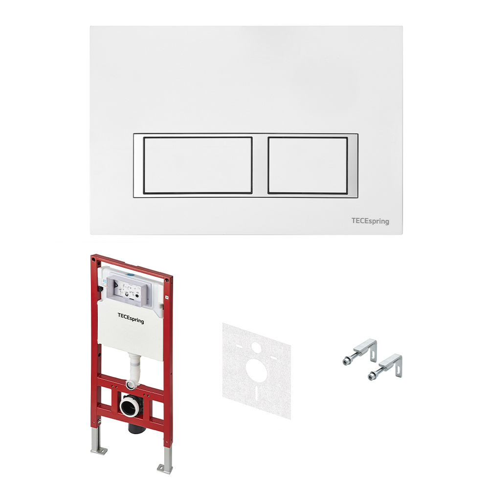 Готовое решение для подвесных унитазов TECE Spring V K955203 клавиша смыва белый
