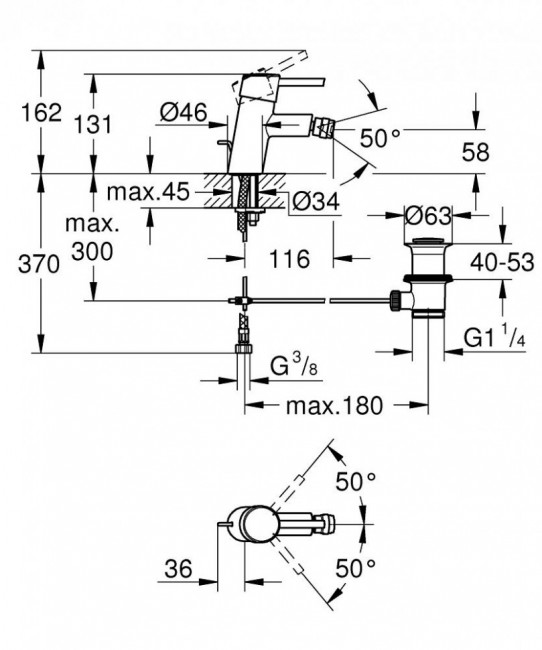 Смеситель для биде Grohe Concetto 32208001 хром