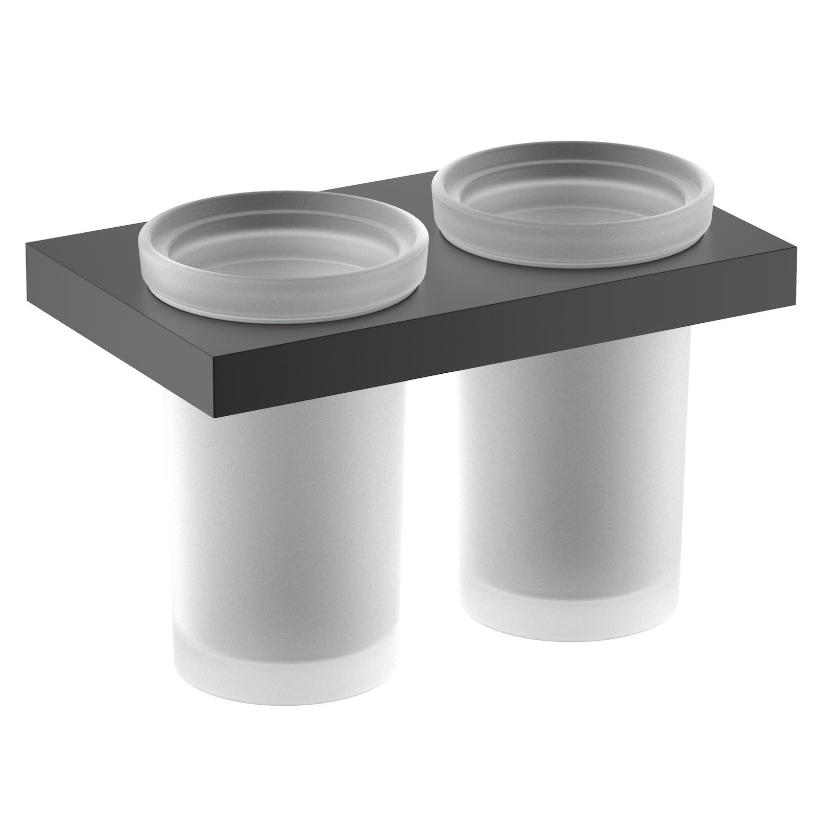 Стакан для ванной двойной Timo Petruma 15234/03 черный матовый