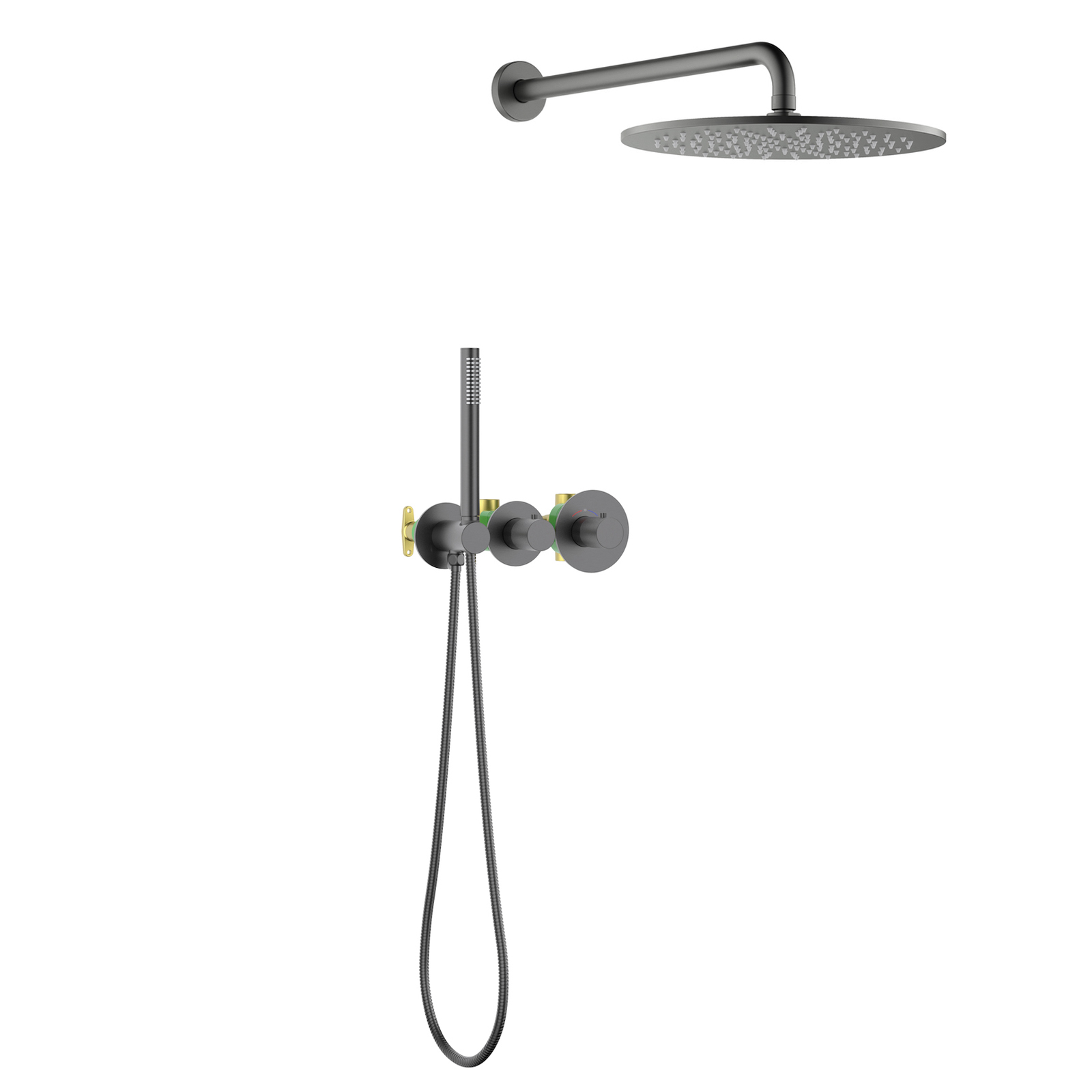 Встраиваемая душевая система с термостатом Timo Saona SX-2359/18SM черное золото