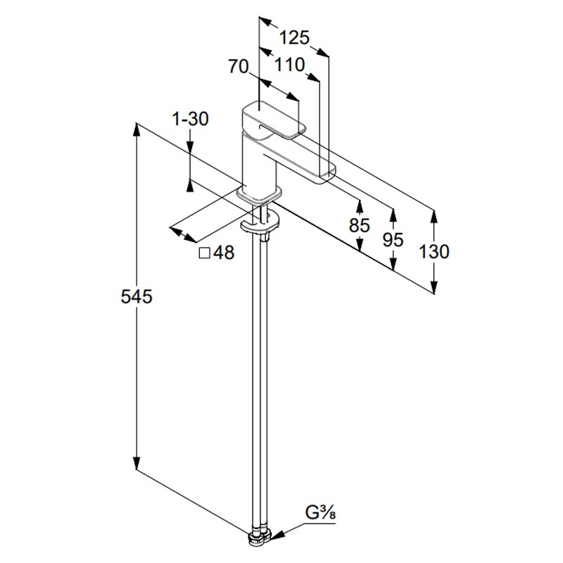 Смеситель для раковины Kludi Renon 422903975 черный матовый