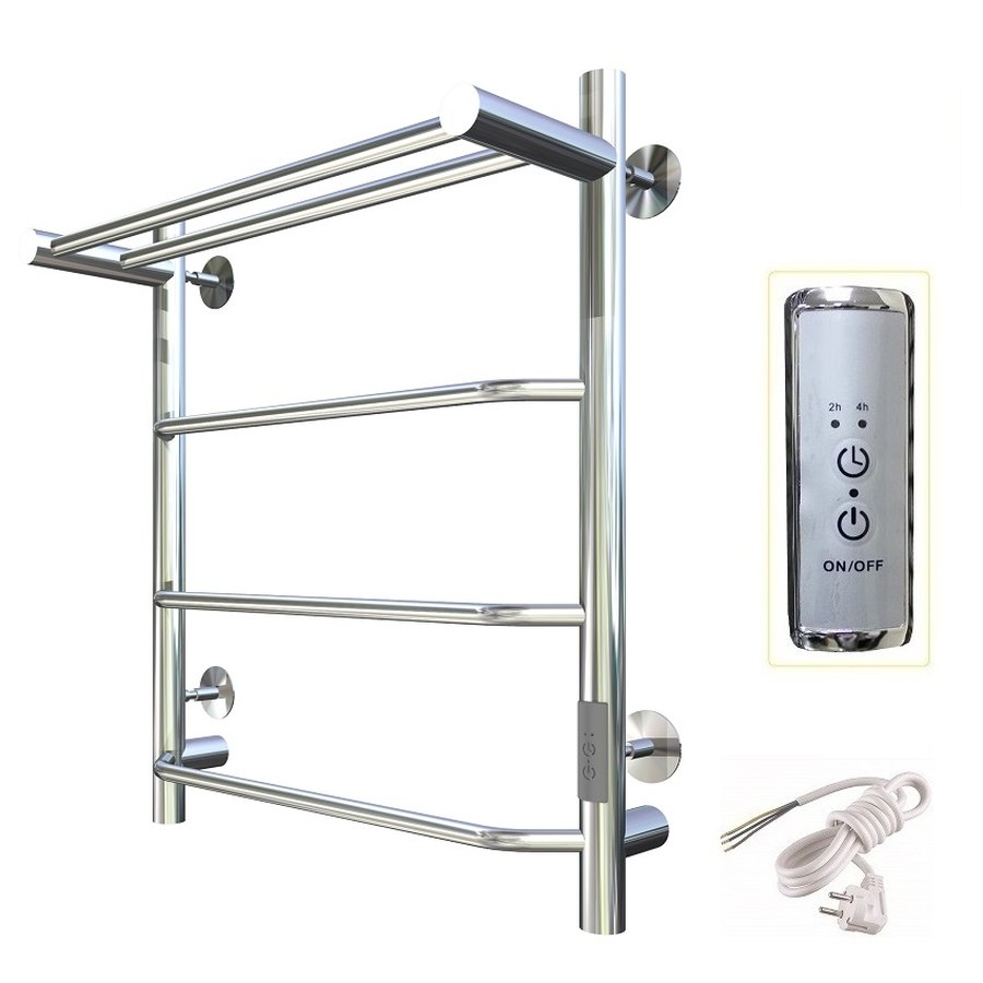 Полотенцесушитель электрический Тругор Пэк серия 6 60х50 хром, с полкой