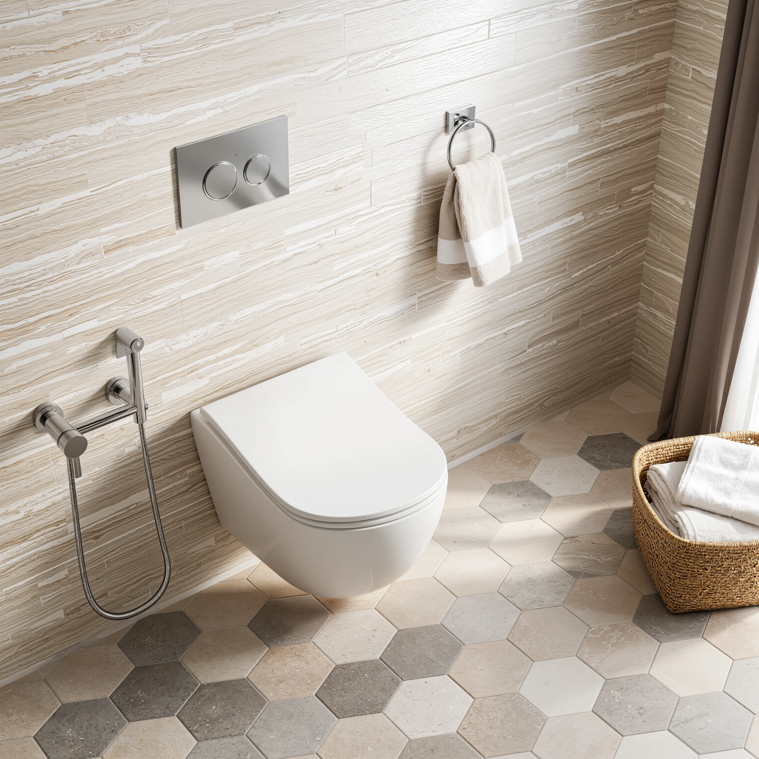 Унитаз подвесной D&K München DT1566516 белый, с сиденьем микролифт