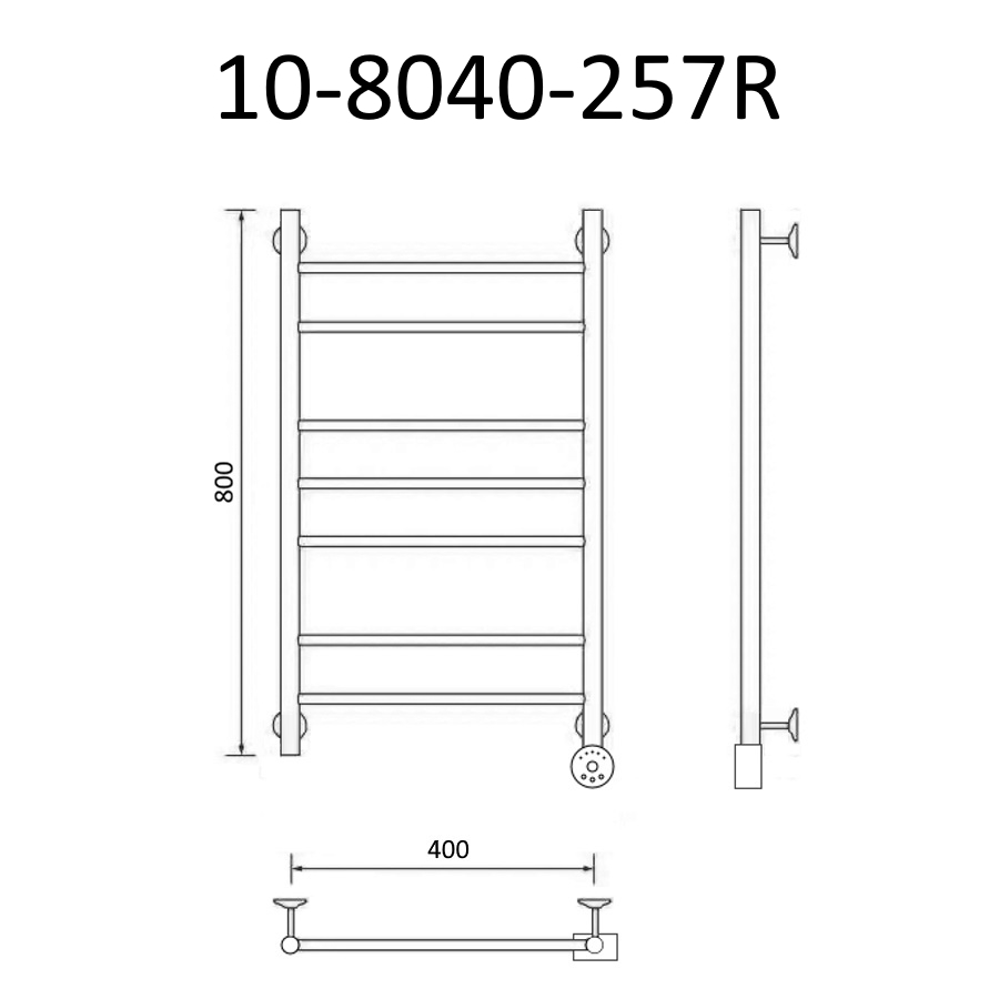 Полотенцесушитель электрический Маргроид Вид 10 80х40 хром