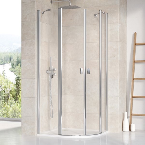 Душевой угол Ravak Chrome CSKK4 90x90x195 профиль хром блестящий, стекло прозрачное