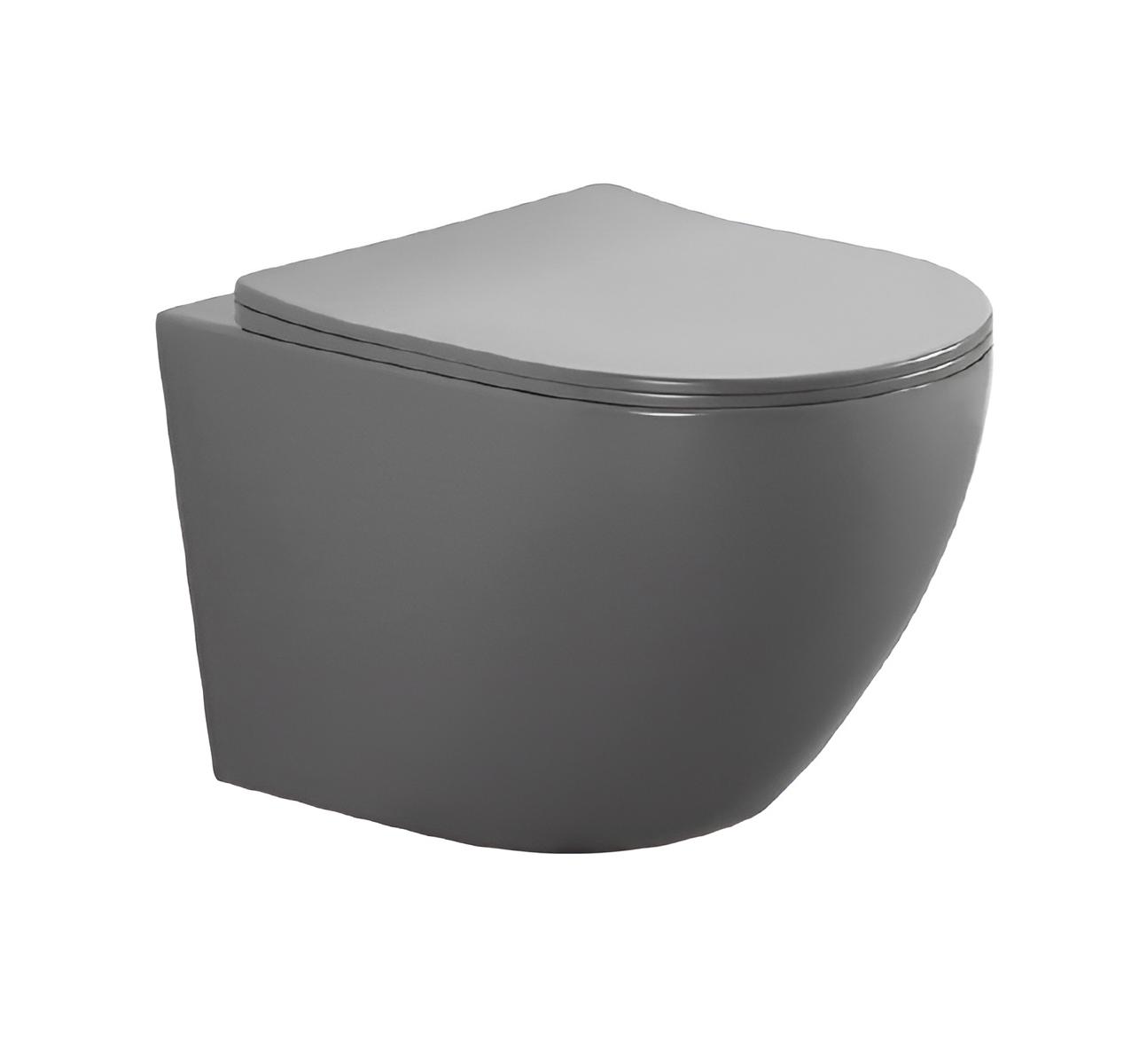 Унитаз подвесной Aquatek Европа AQ1901-MG серый матовый, с сиденьем Soft Close