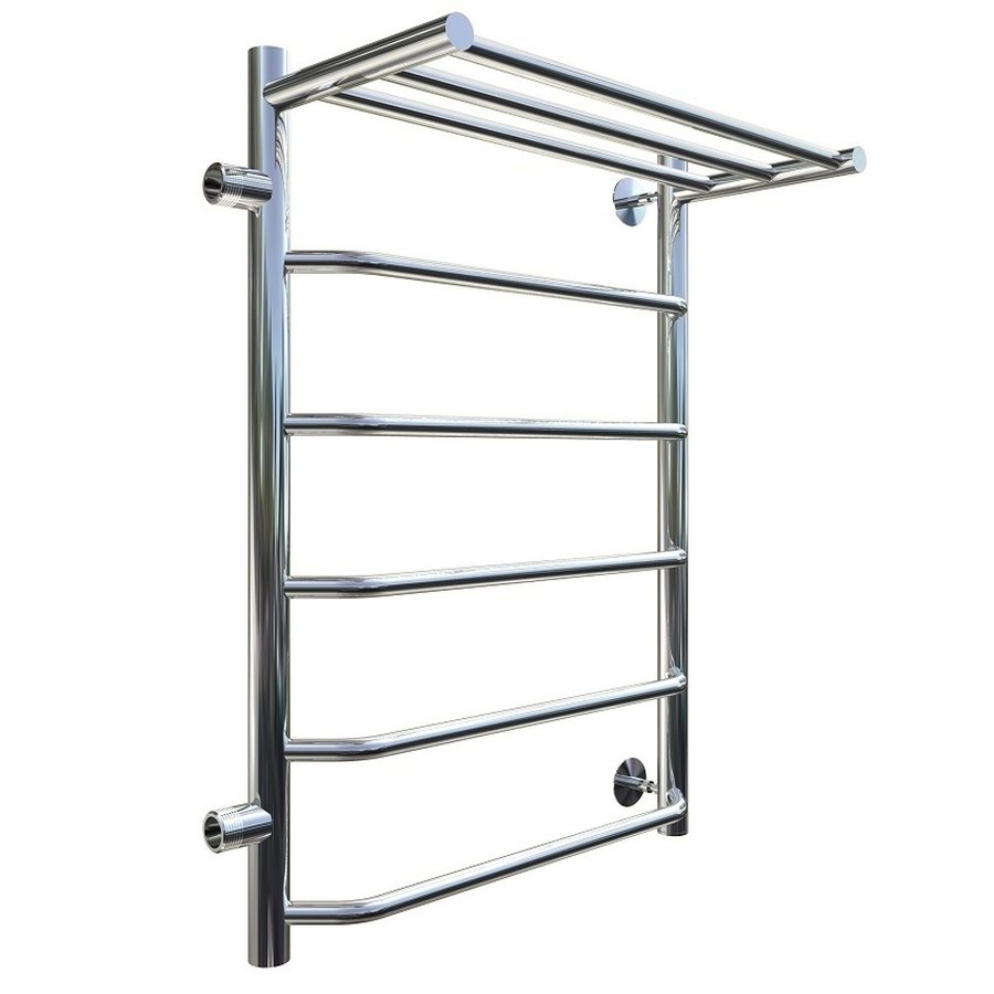 Полотенцесушитель водяной Тругор Браво серия 1 73,6х50 хром, с полкой, подключение левое