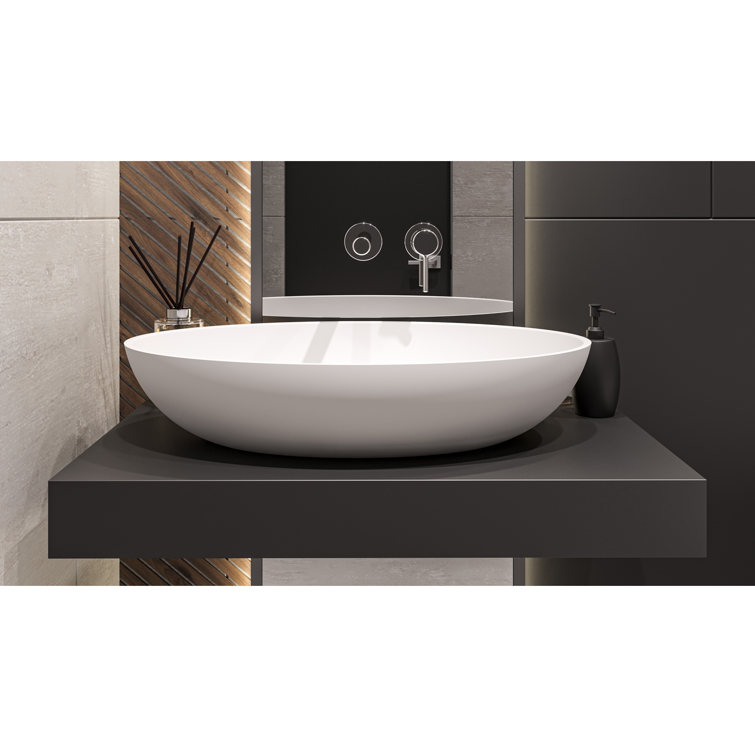 Умывальник WHITECROSS Citrine 60x40 (белый мат) иск. камень