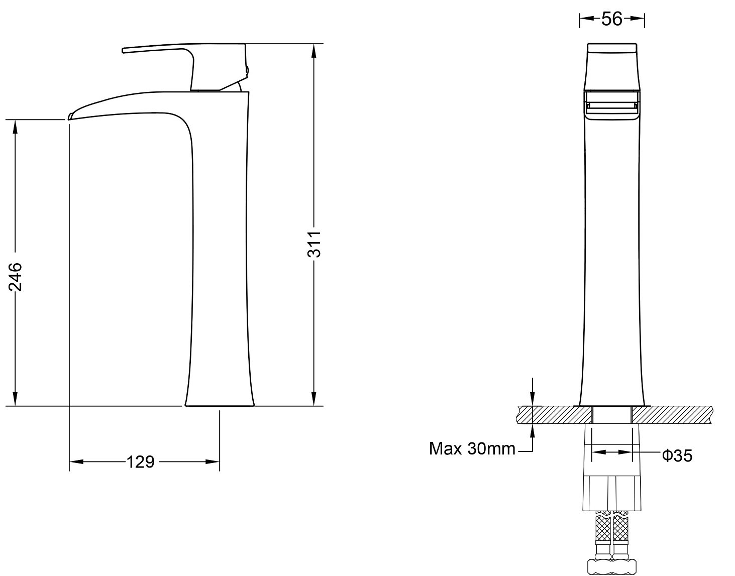 Смеситель для раковины Timo Lumi 4211/00F хром