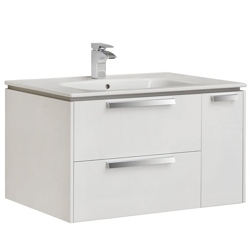 Тумба под раковину Roca Lago 80 подвесная 857296806 Белый глянец