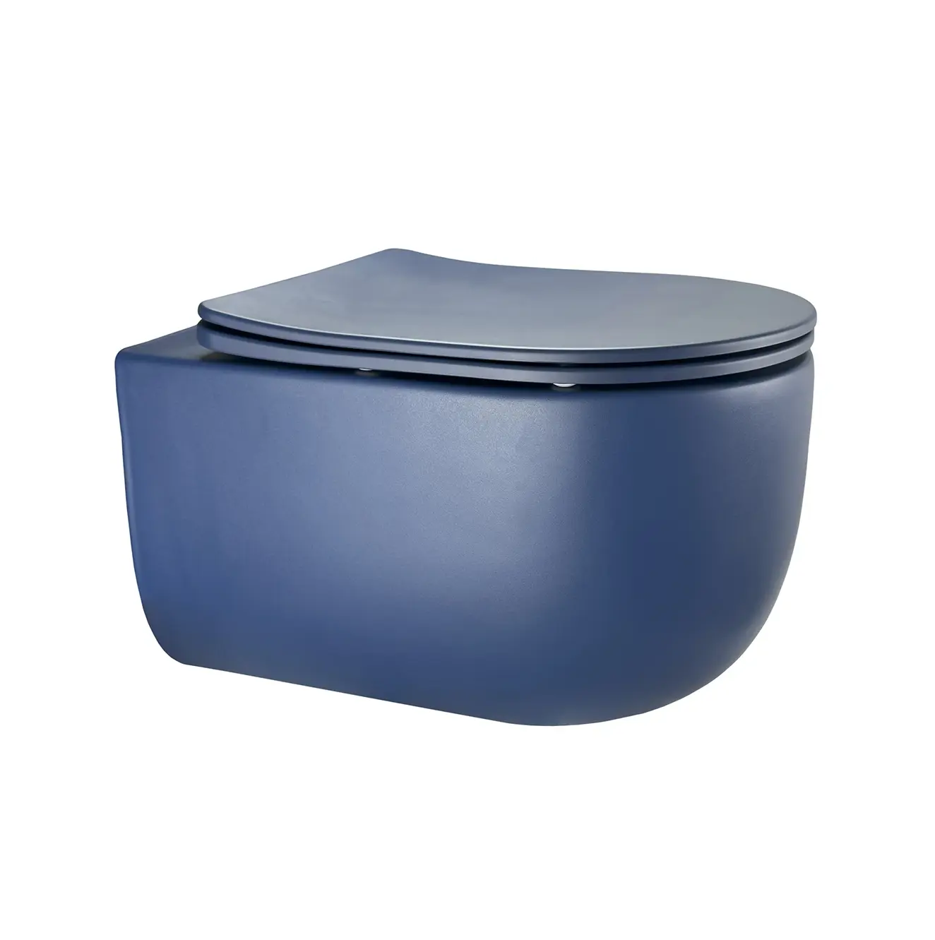 Унитаз подвесной безободковый GID Tr2133TF-BUM синий матовый, с сиденьем микролифт