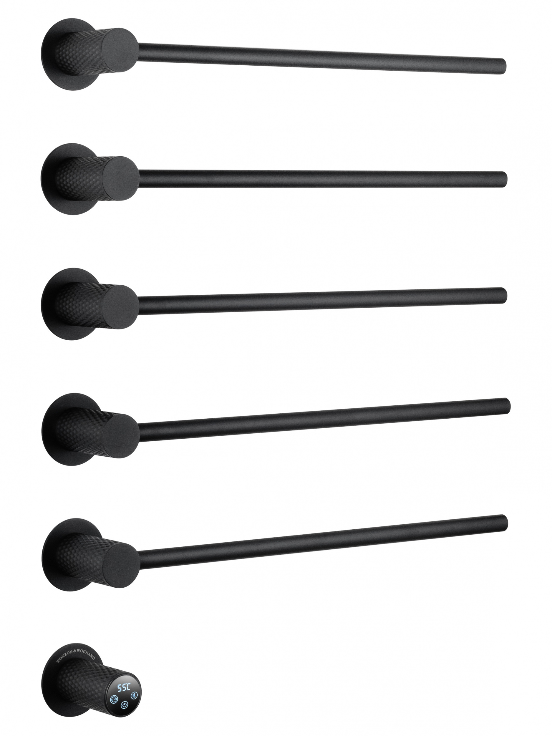 Полотенцесушитель электрический встраиваемый WONZON & WOGHAND MÜNCHEN, Черный матовый (WW-A355-MB)