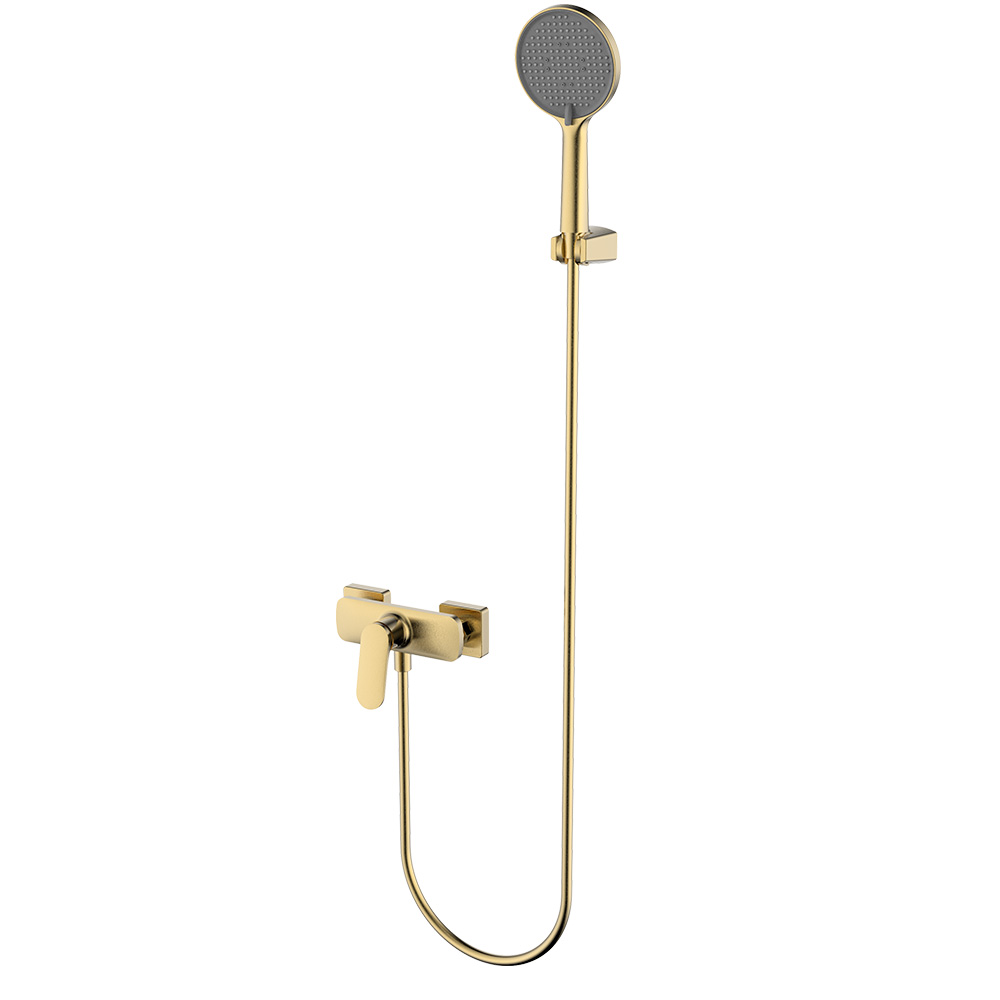 Смеситель для душа с душевым набором AQUAme Imola AQM6713BG золото матовое