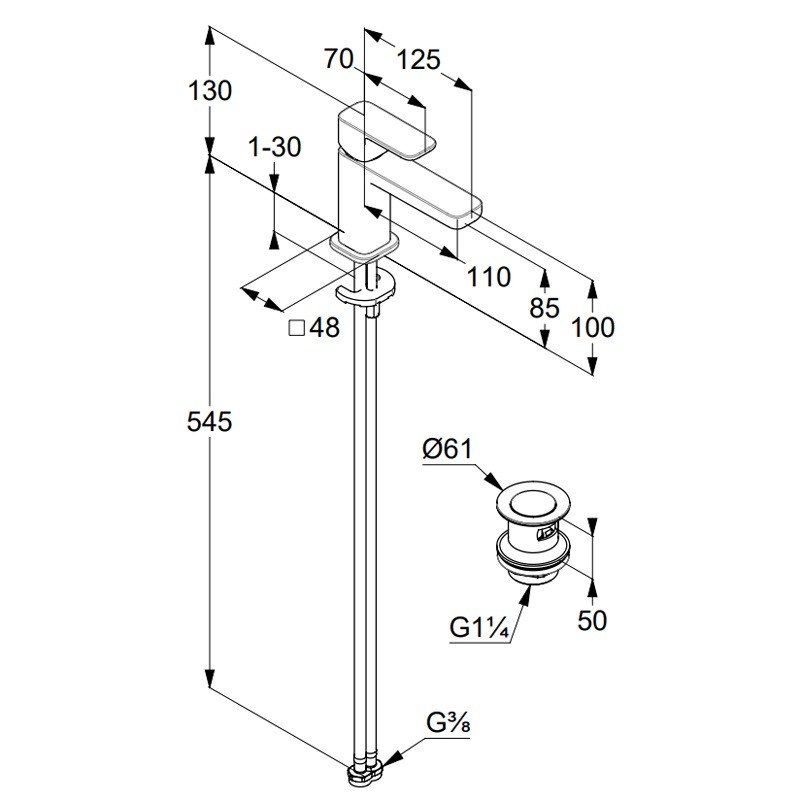 Смеситель для раковины Kludi Renon 422665375 белый матовый