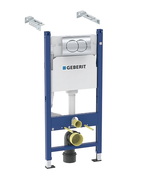 Готовое решение (инсталляция + клавиша смыва) Geberit DuofixBasic 458.149.21.1 панель смыва хром