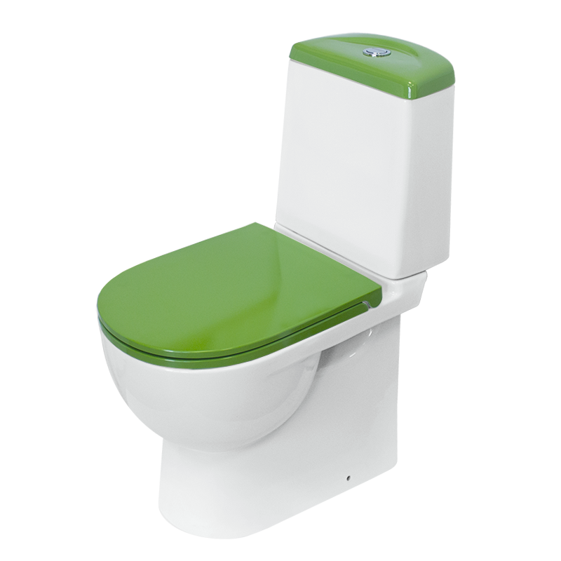 Унитаз Sanita Luxe Best Luxe SL DM Sea BSTSLCC09130522 Белый с бачком и зелёным сиденьем Микролифт