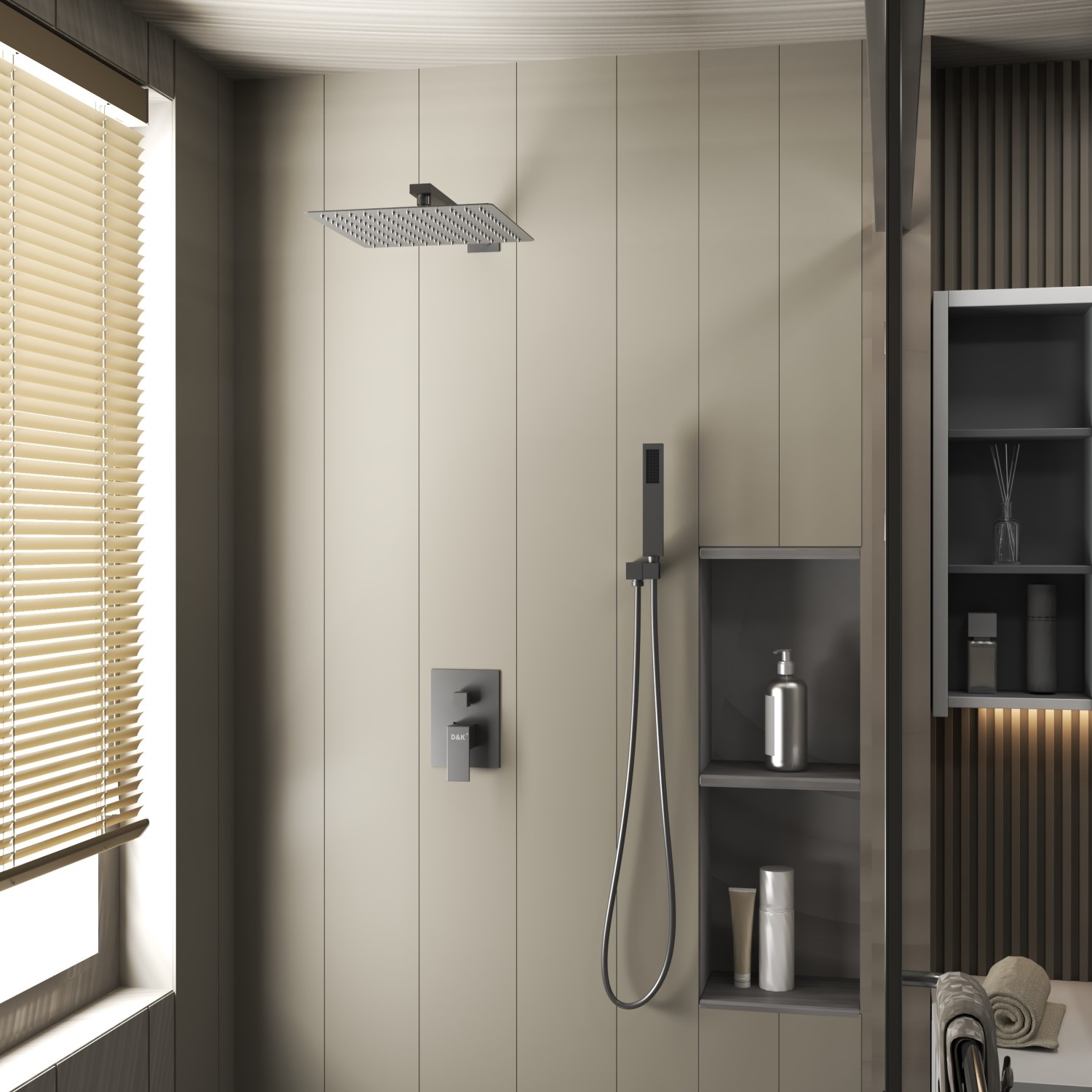 Душевая система встраиваемая D&K Bayern.Liszt DA1515706A04, серый графит