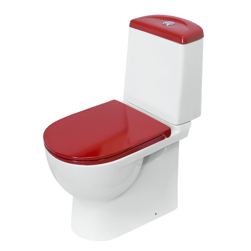 Унитаз Sanita Luxe Best Luxe SL DM Red BSTSLCC07110522 Белый/ с бачком и красным сиденьем Микролифт
