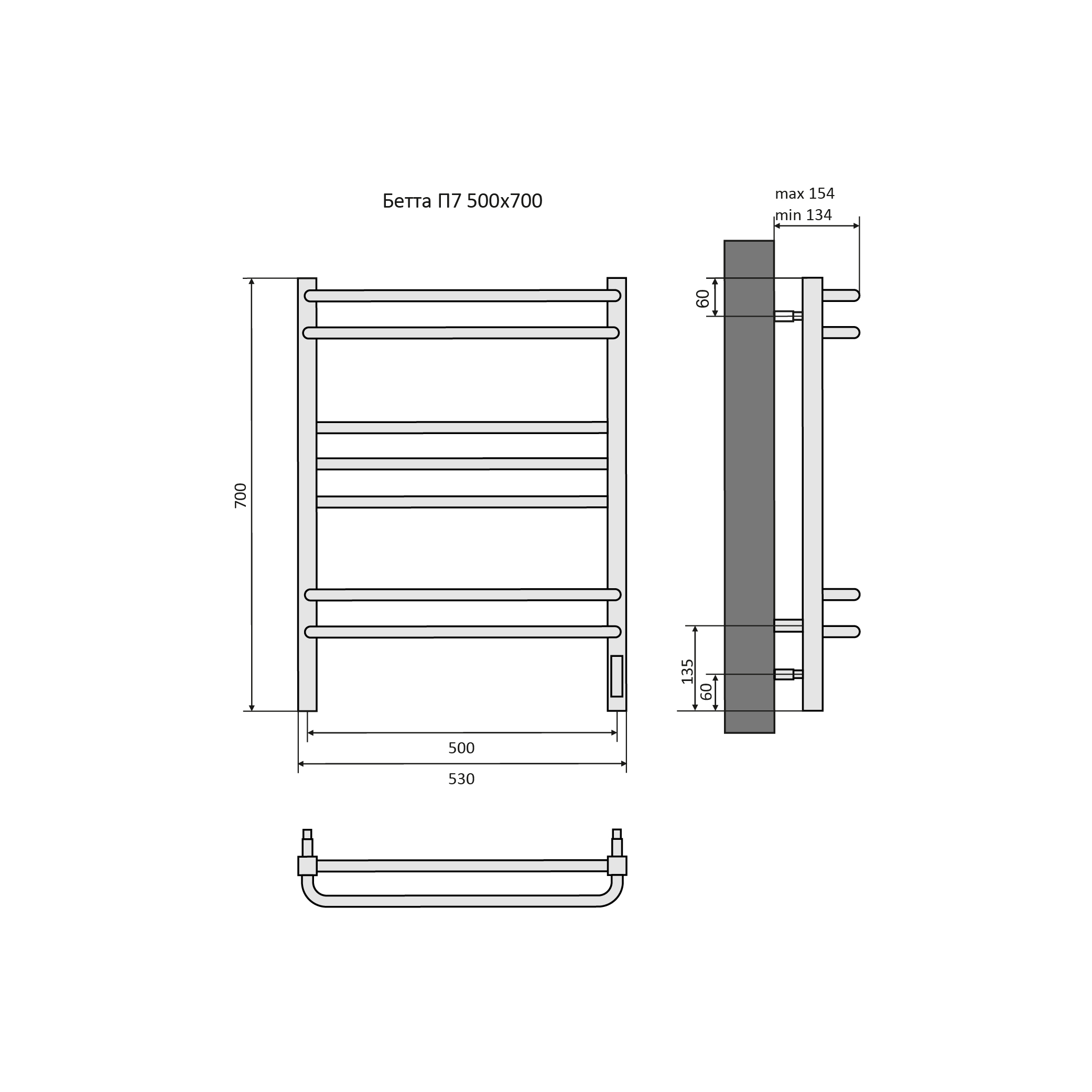 Полотенцесушитель элекрический Aquatek Бетта 70х50 хром