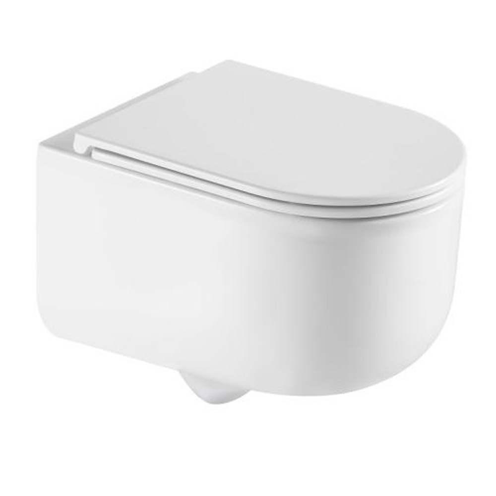 Унитаз подвесной безободковый AQUAme AQM2013PRO белый, с сиденьем микролифт