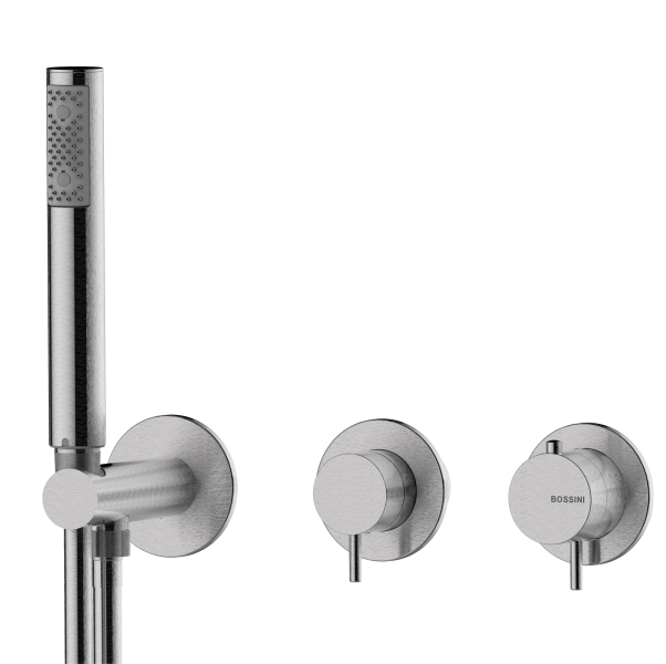 Термостат для душа на 2 потребителя Bossini Nobu INZ227.075 матовая нерж. сталь