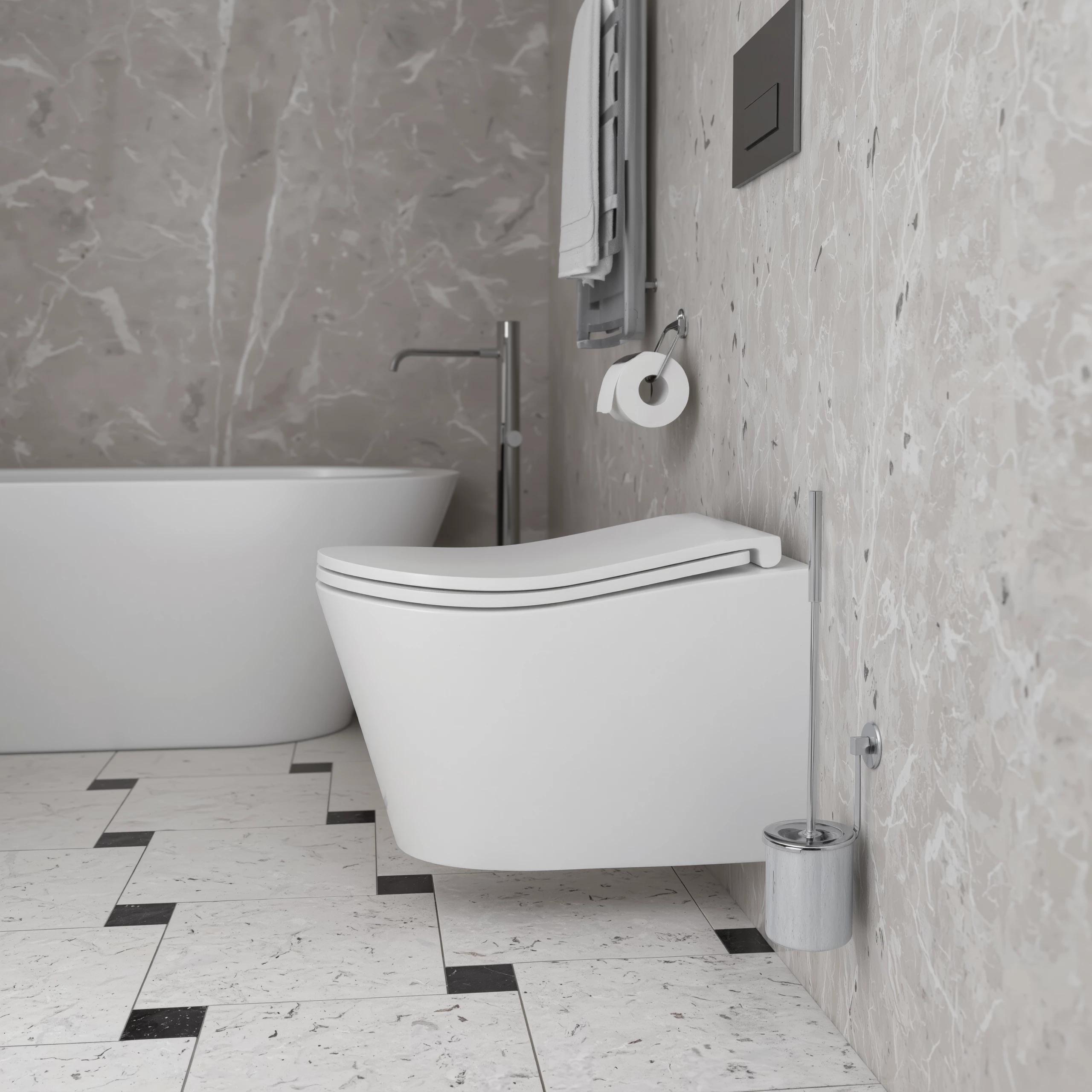 Унитаз подвесной D&K Bamberg DT1556516 белый, с сиденьем микролифт