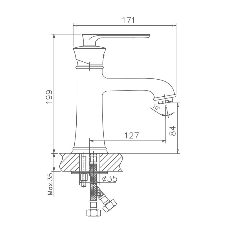 Смеситель для раковины Haiba HB10181, хром