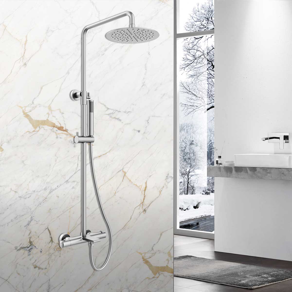 Душевая стойка с термостатом Vincea Vogue VSFS-1V1TCH хром