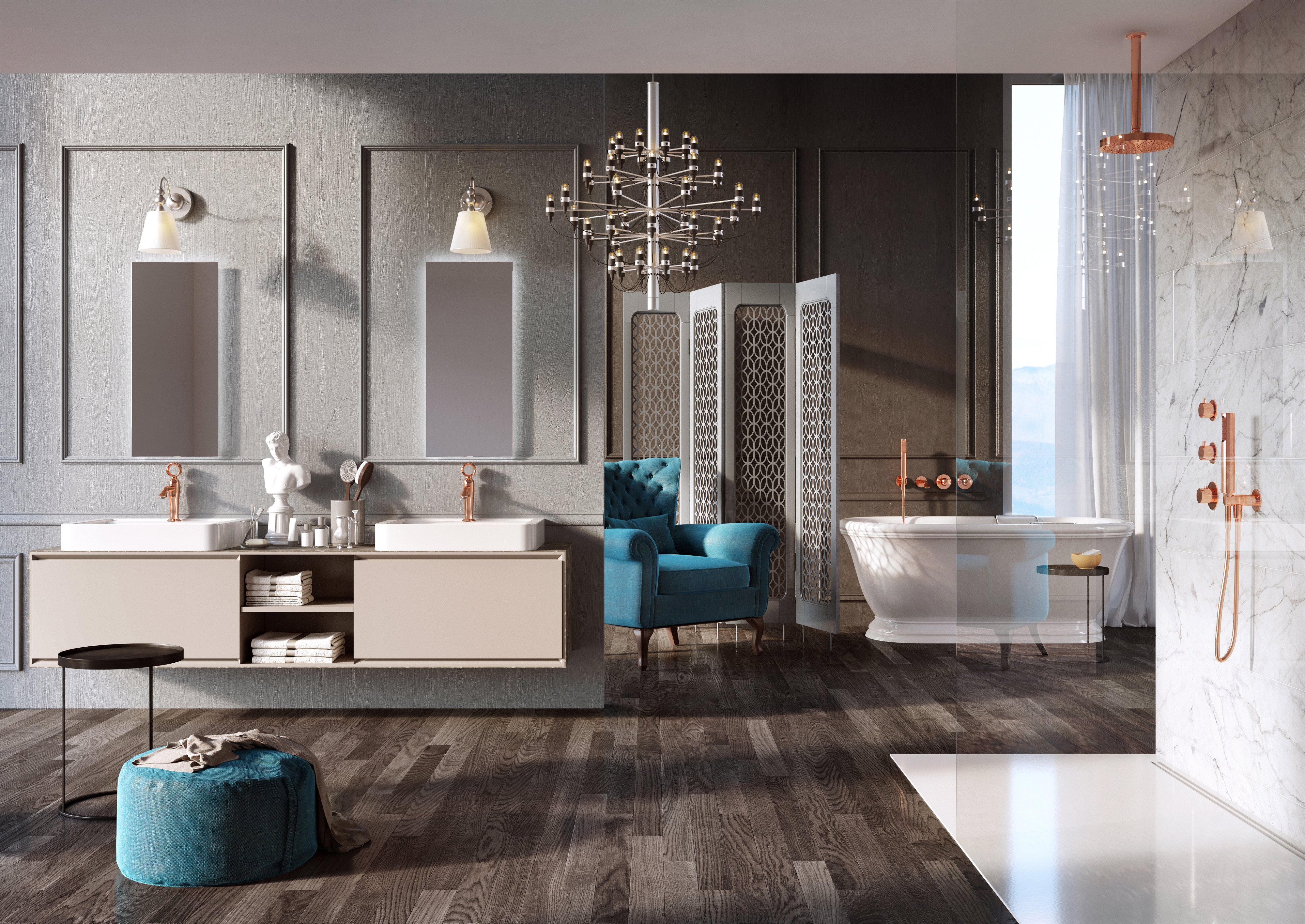 Смеситель для раковины Webert Opera OA830102980, розовое золото