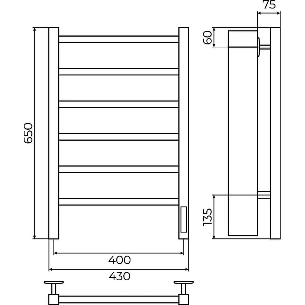 Полотенцесушитель электрический Terminus Ватикан П6 40х65