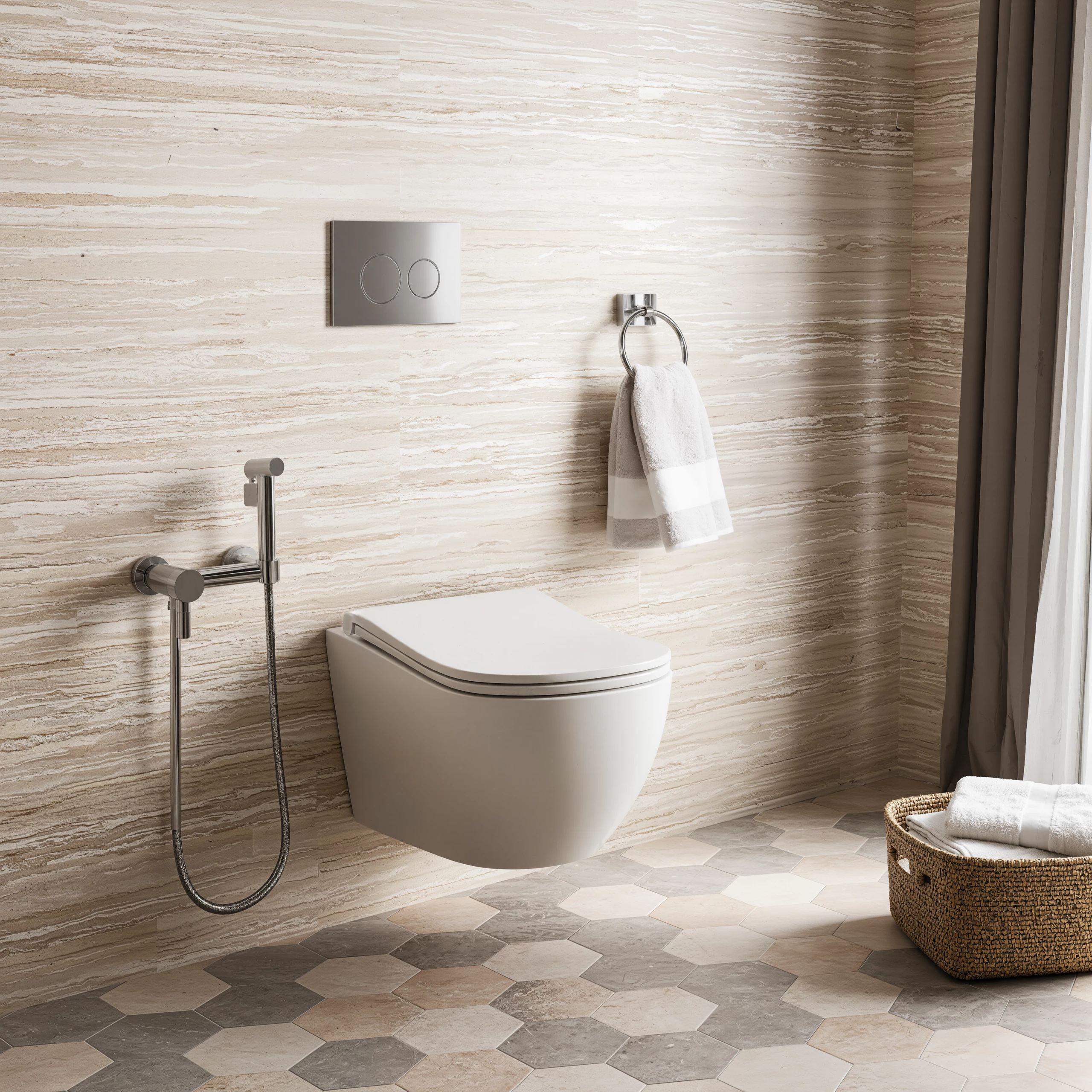 Унитаз подвесной D&K München DT1566516 белый, с сиденьем микролифт