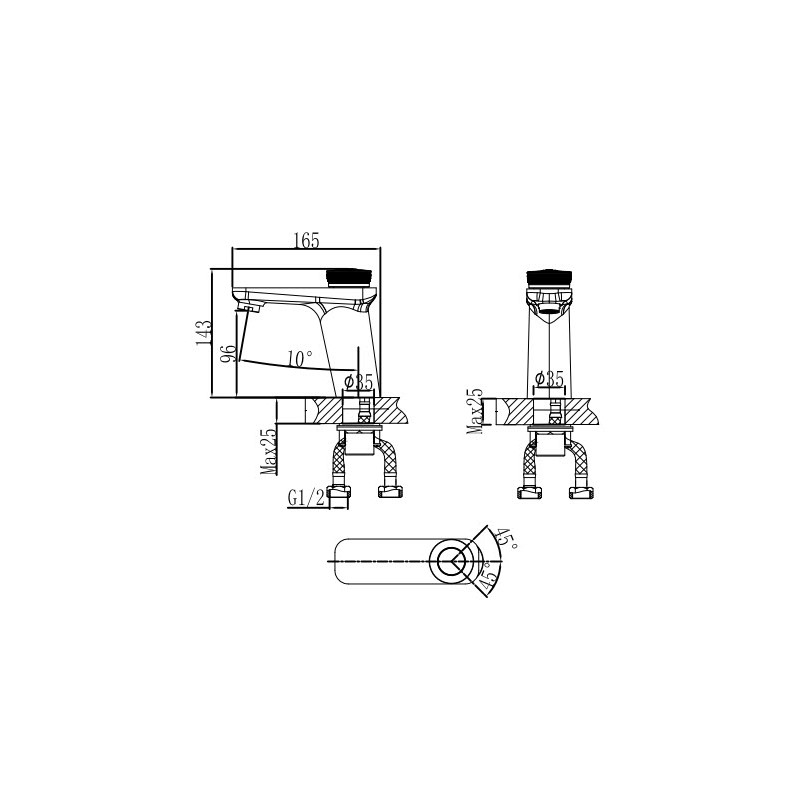 Смеситель для раковины D&K Bayern DA1482101, хром