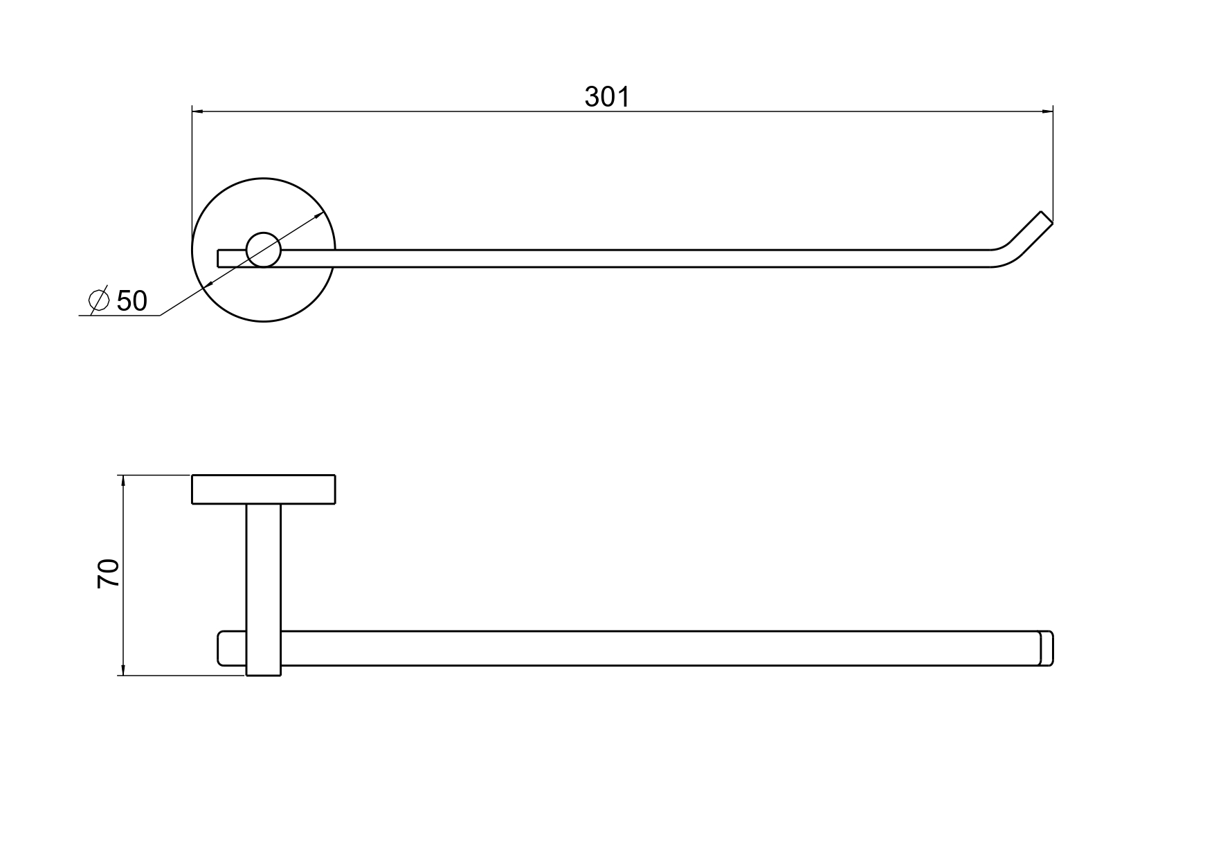 Полотенцедержатель Aquatek Бетта AQ4619MB черный матовый