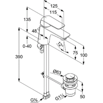 Смеситель для раковины Kludi Ameo 410290575 хром