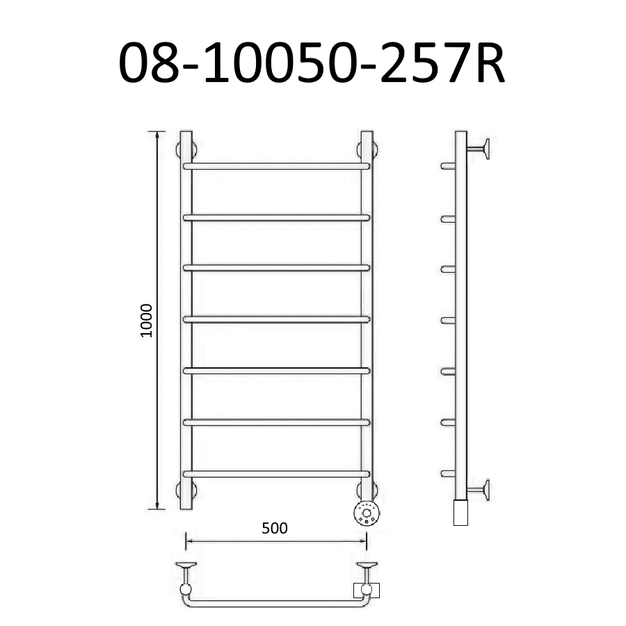 Полотенцесушитель электрический Маргроид Вид 8 100х50 хром