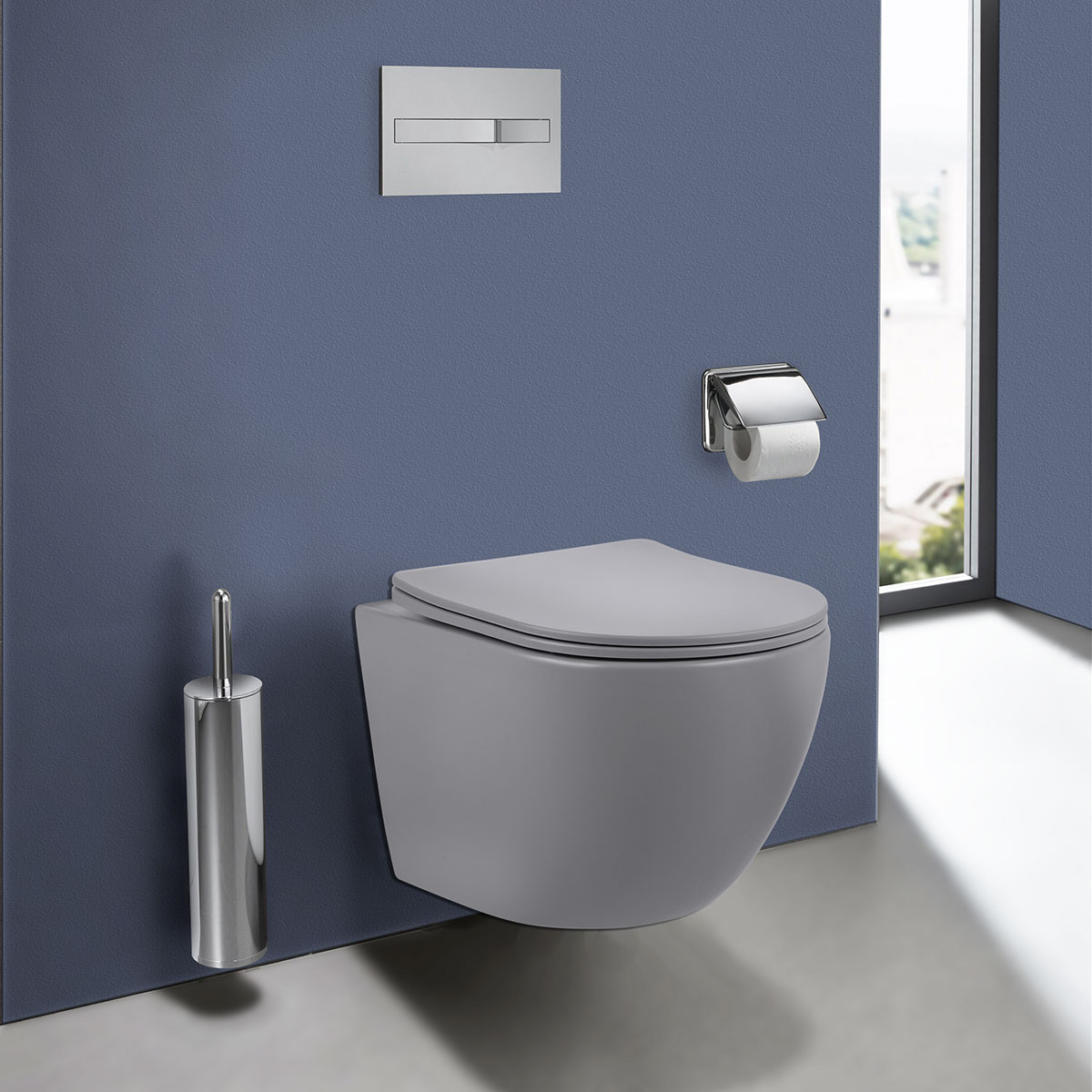 Унитаз подвесной безободковый Vincea Globo VT1-14SMG серый матовый, с сиденьем микролифт