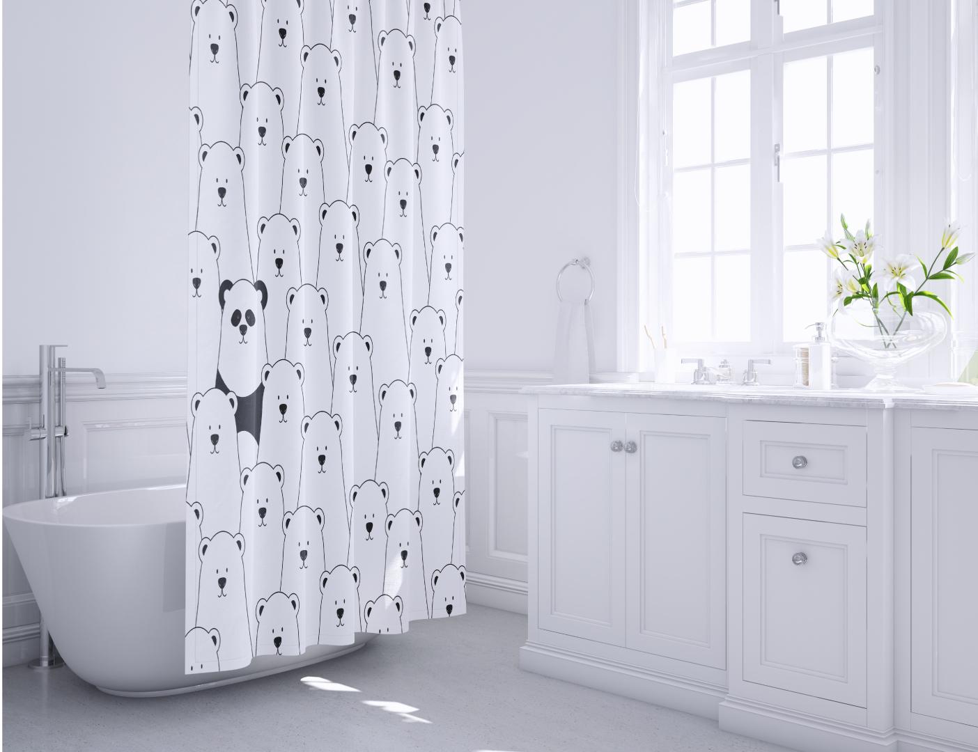 Шторка для ванной Fixsen Panda FX-2501, без колец