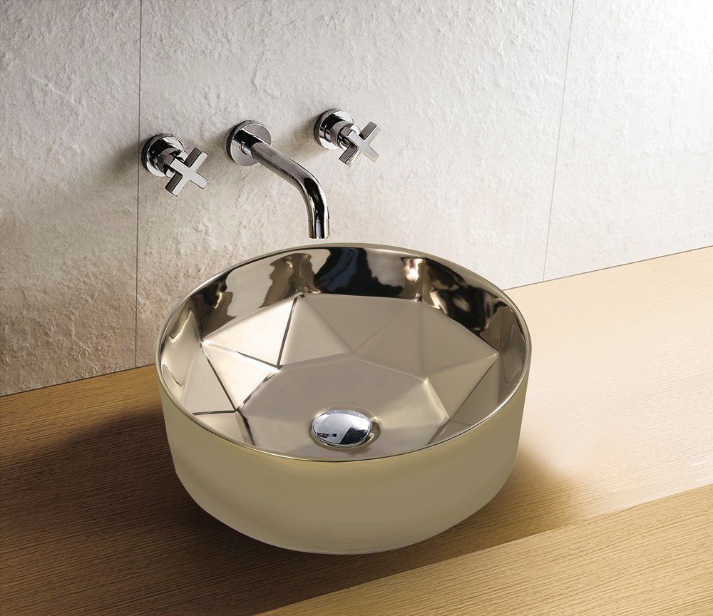 Раковина накладная 40см Gid D1342h015 розовый