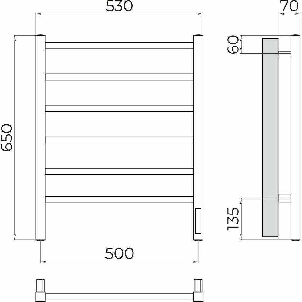 Полотенцесушитель электрический Terminus Ватикан П6 50х65