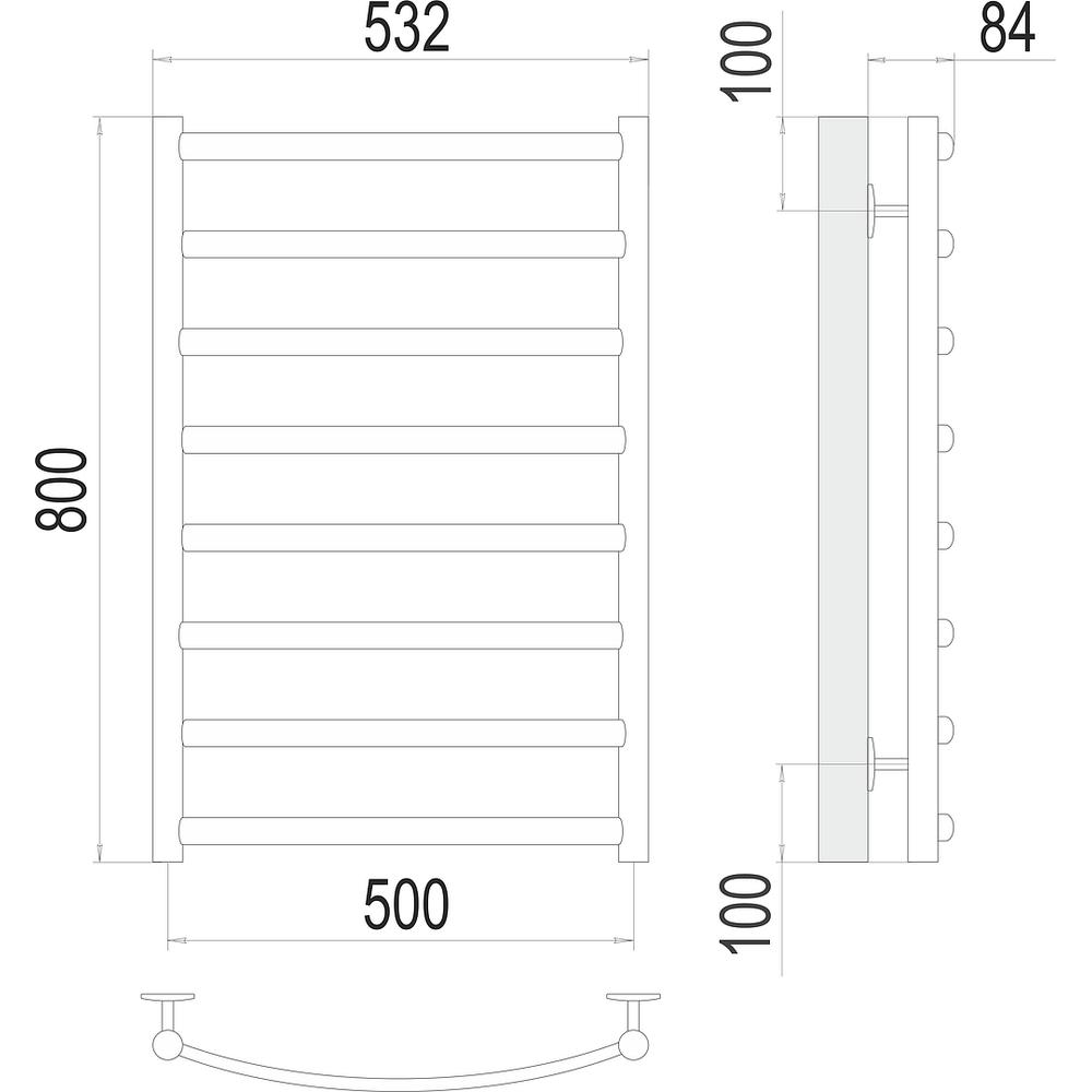 Полотенцесушитель водяной Terminus Атланта+ П8 50х80