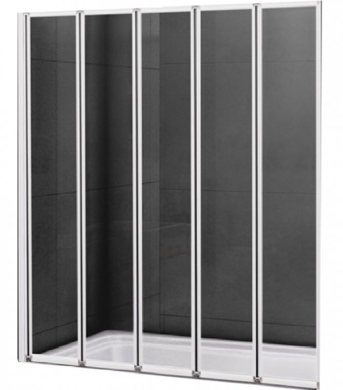 Шторка на ванну Cezares Relax V-5 120х140 профиль Белый стекло рифленое R