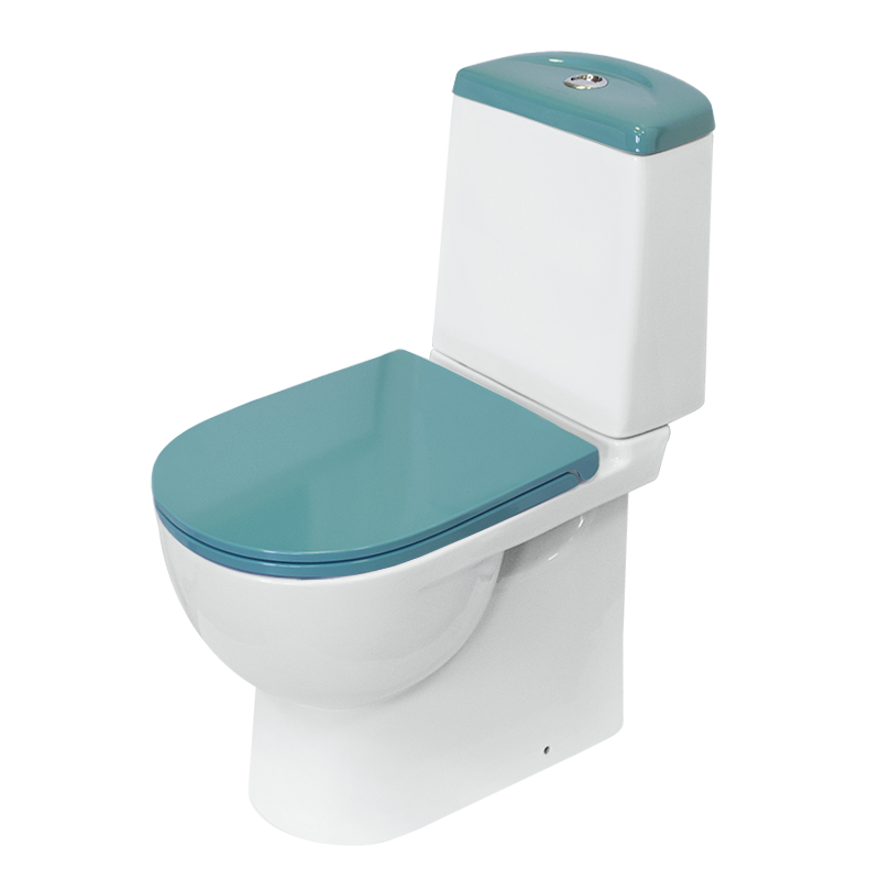 Унитаз Sanita Luxe Best Luxe SL DM Sea BSTSLCC08120522 Белый с бачком и зелёным сиденьем Микролифт