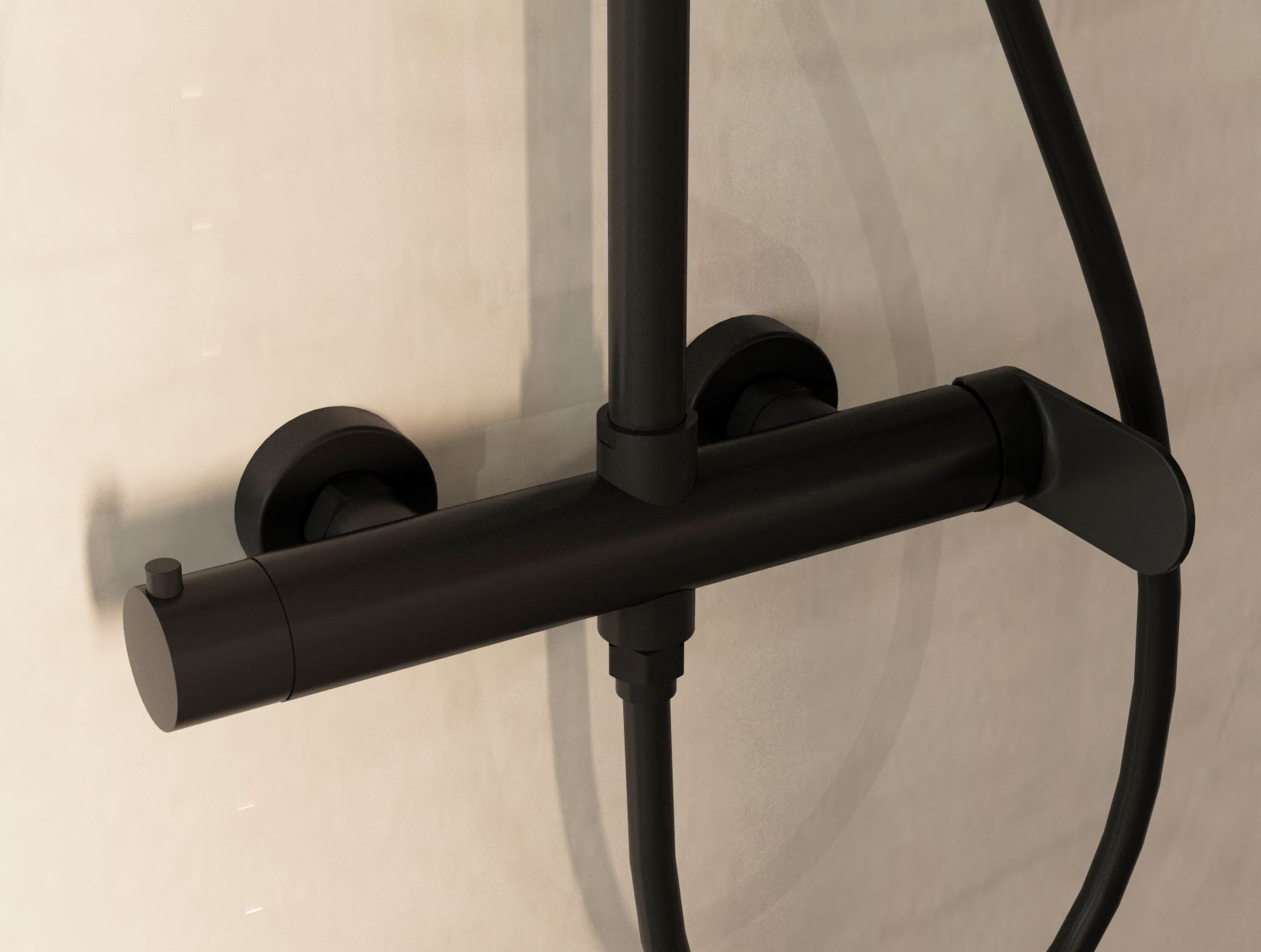 Душевая стойка со смесителем Vincea Rondo VSFS-1R0MB черный матовый