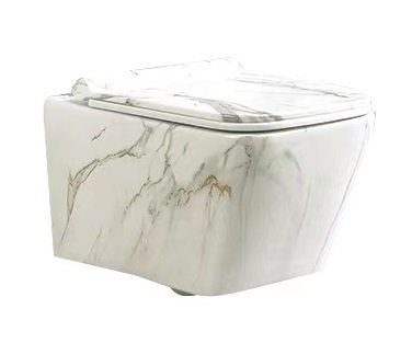 Унитаз подвесной SantiLine SL-5007MRB серый мрамор, с сиденьем микролифт