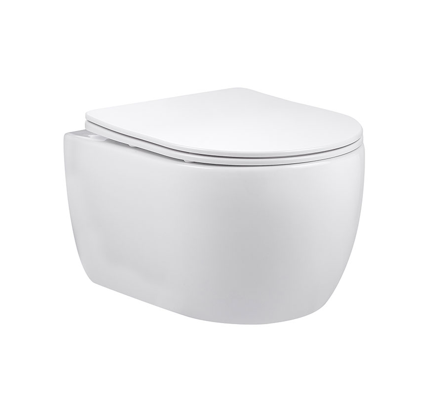 Унитаз подвесной безободковый Vincea Evo VT1-34S белый, с сиденьем микролифт