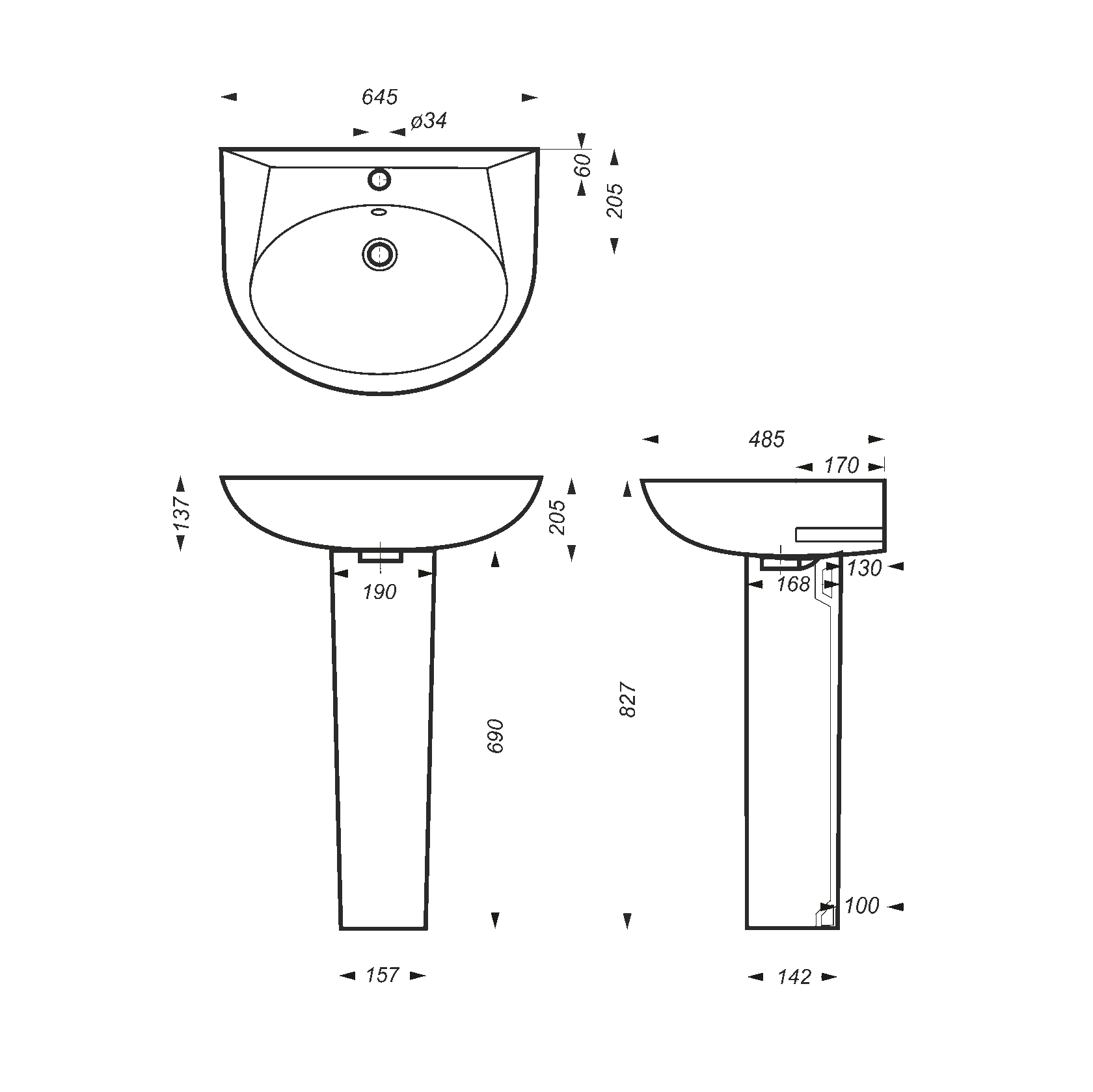 Раковина подвесная Sanita Luxe Classic CLCSLWB01 белая