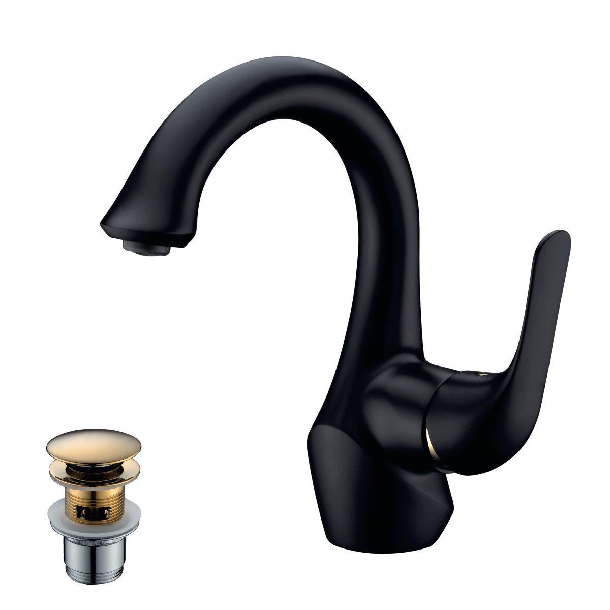 Смеситель для раковины Lemark Swan LM5406BG черный/золото