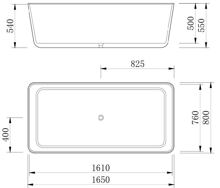 Ванна из искусственного камня NT Victori 165x80 NT305