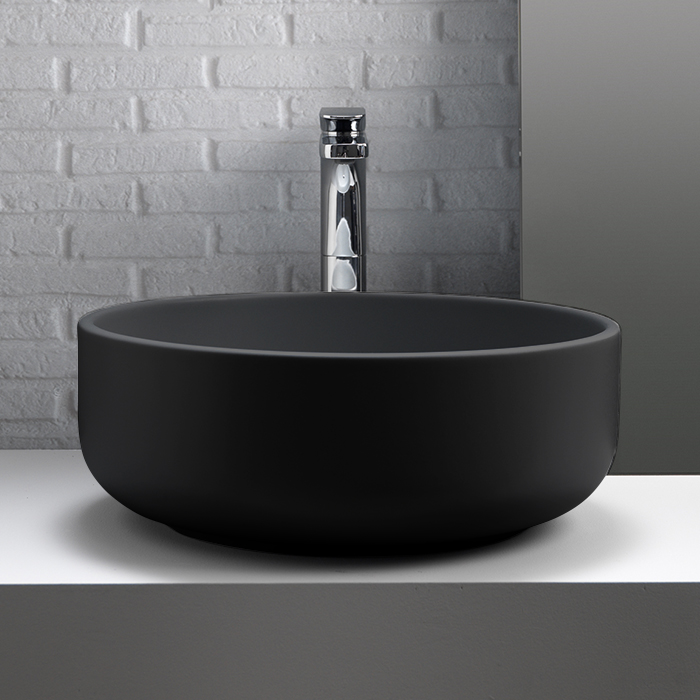 Раковина накладная 46см Kerasan Ciotola 430231 черный матовый